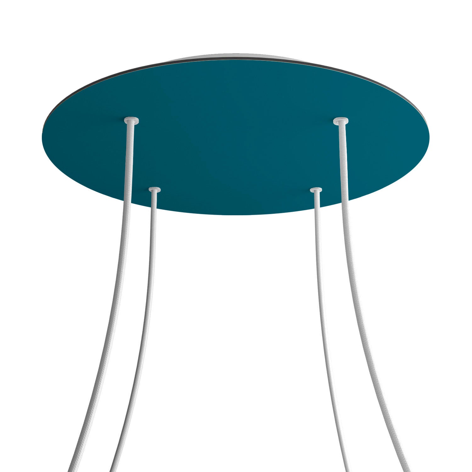 Rosone XXL Rose-One rotondo, diametro 400 mm con 4 fori e 4 fori laterali - Petrolio Bianco