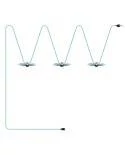 Lumet Lichterkettensystem 'Maiolica', 10 m lang, mit Textilkabel, 3 Fassungen und Lampenschirmen, Haken und schwarzem Stecker