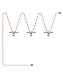 Lumet Lichterkettensystem 'Maiolica', 10 m lang, mit Textilkabel, 3 Fassungen und Lampenschirmen, Haken und schwarzem Stecker