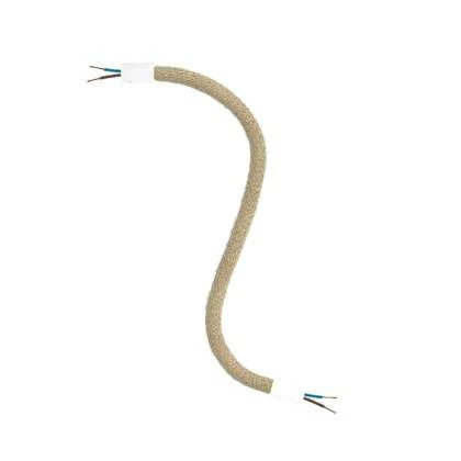 Kit Creative Flex flexibles mit Jute ummanteltes Kabelrohr, RN06 helle Jute, mit Metallenden - Mattweiß