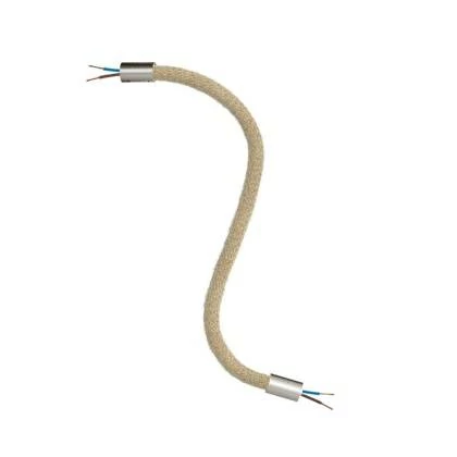 Kit Creative Flex flexibles mit Jute ummanteltes Kabelrohr, RN06 helle Jute, mit Metallenden - Titan satiniert