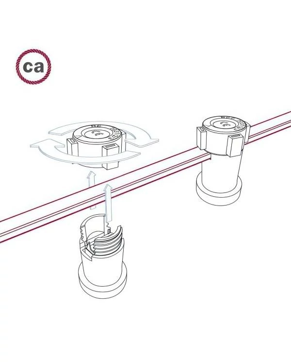 Elektrokabel für Lichterketten mit Textilummantelung in weiß CM01, UV-beständig