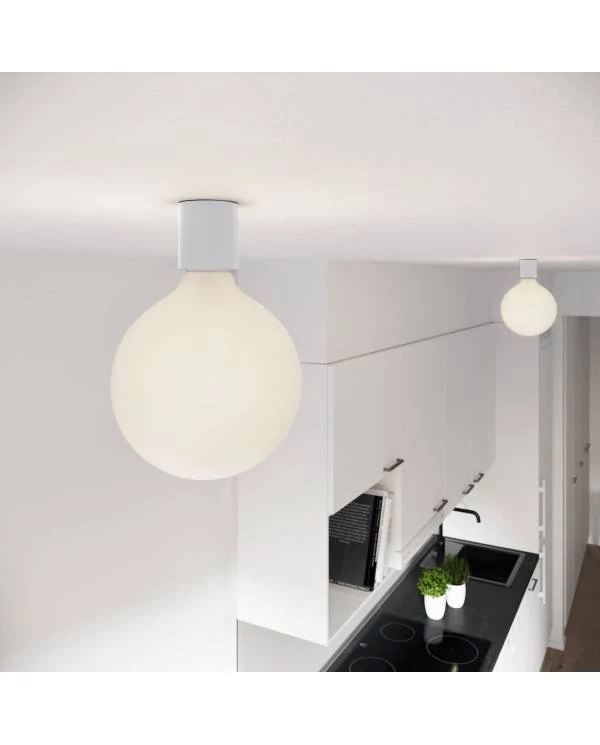 Wandleuchte mit Globe Glühbirne mit Porzellan-Effekt - Waterproof IP44