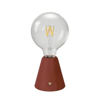 Tragbare, wiederaufladbare LED Leuchte Cabless01 mit Globe Glühbirne G125 - Terrakotta