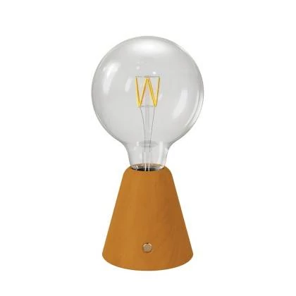 Tragbare, wiederaufladbare LED Leuchte Cabless01 mit Globe Glühbirne G125 - Safrangelb