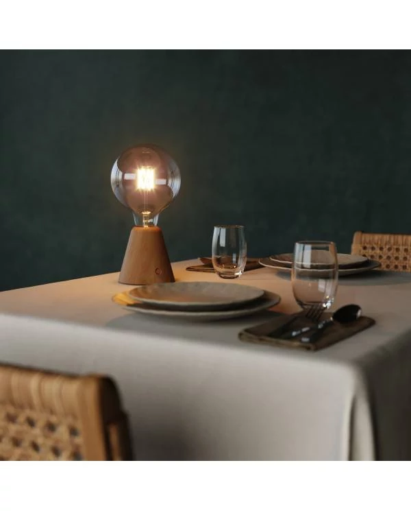Tragbare, wiederaufladbare LED Leuchte Cabless01 mit Globe Glühbirne G125