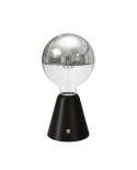 Tragbare, wiederaufladbare LED Leuchte Cabless01 mit Globe Glühbirne mit silberfarbener Kopfspiegelung