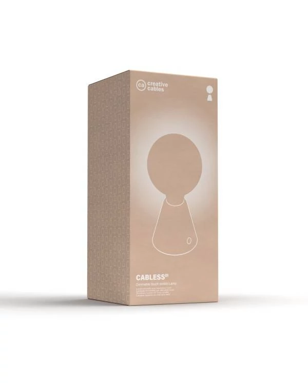 Tragbare, wiederaufladbare LED Leuchte Cabless01 mit Globe Glühbirne mit silberfarbener Kopfspiegelung
