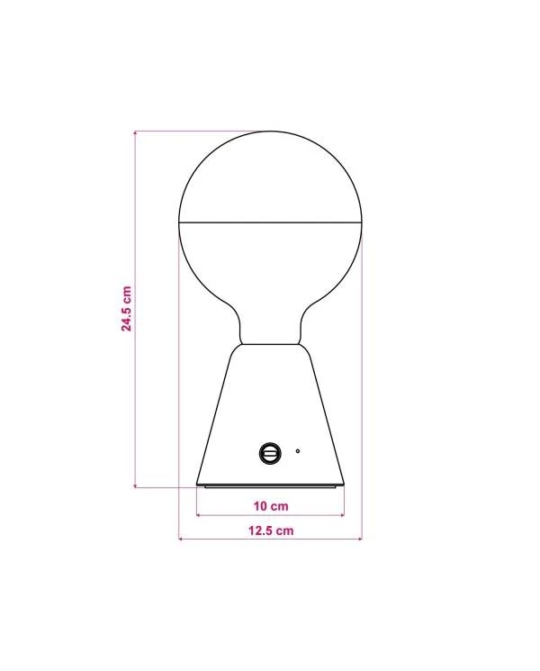Tragbare, wiederaufladbare LED Leuchte Cabless01 mit Globe Glühbirne mit silberfarbener Kopfspiegelung