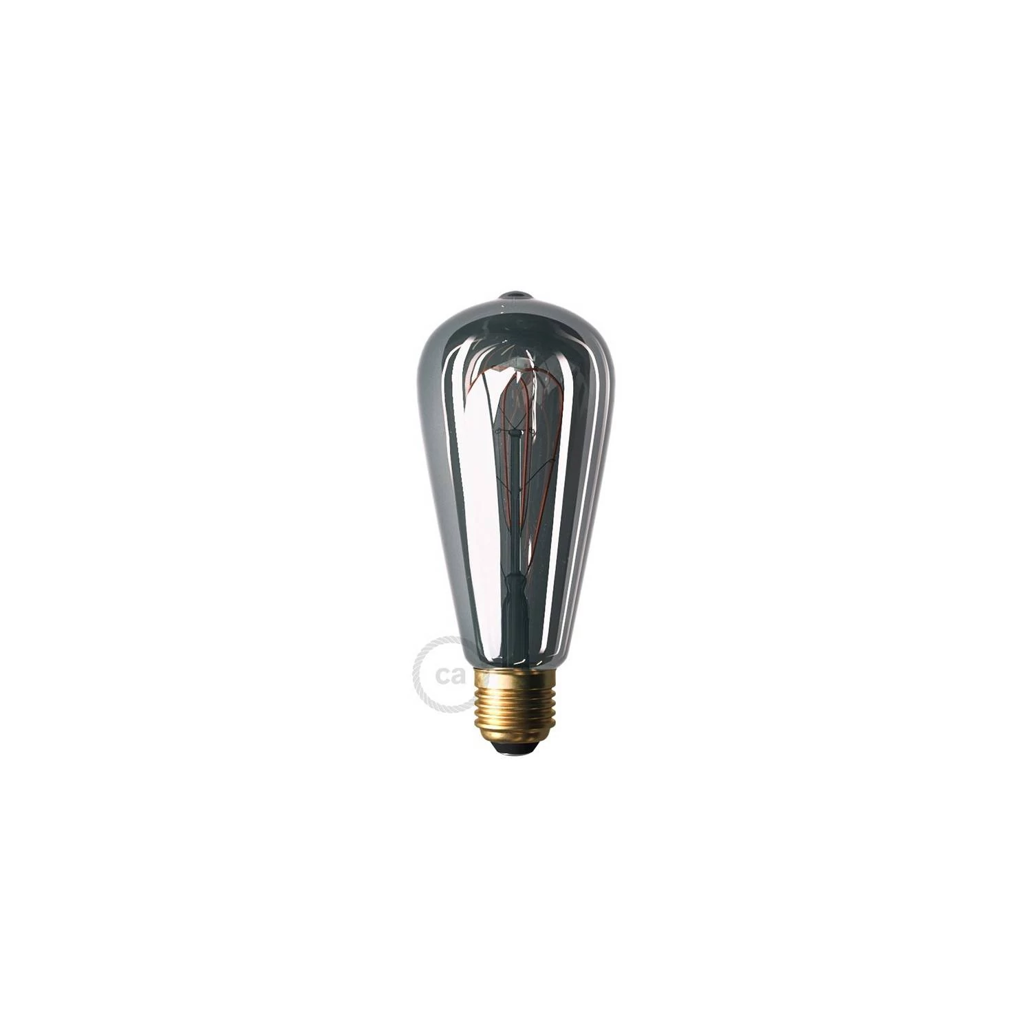 LED Lampe Smoky Edison ST64 Curved Doppelspirale Filament 5W 160Lm E27 1800K Dimmbar