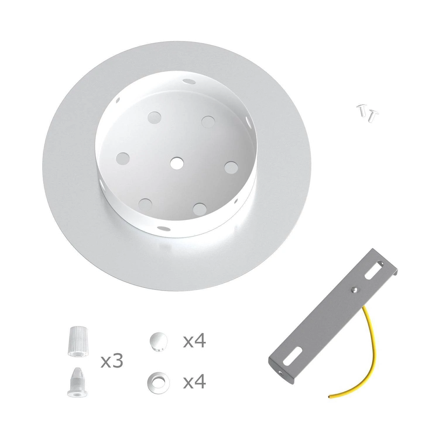 Rundes 3 Inline-Löcher und 4 Seitenlöchern Lampenbaldachin Kit, Rose-One-Abdeckung, 200 mm Durchmesser