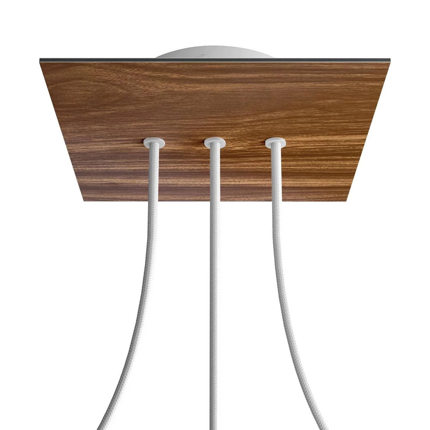 Quadratisches 3 Inline-Löcher und 4 Seitenlöchern Lampenbaldachin Kit, Rose-One-Abdeckung, 200 mm - Holz