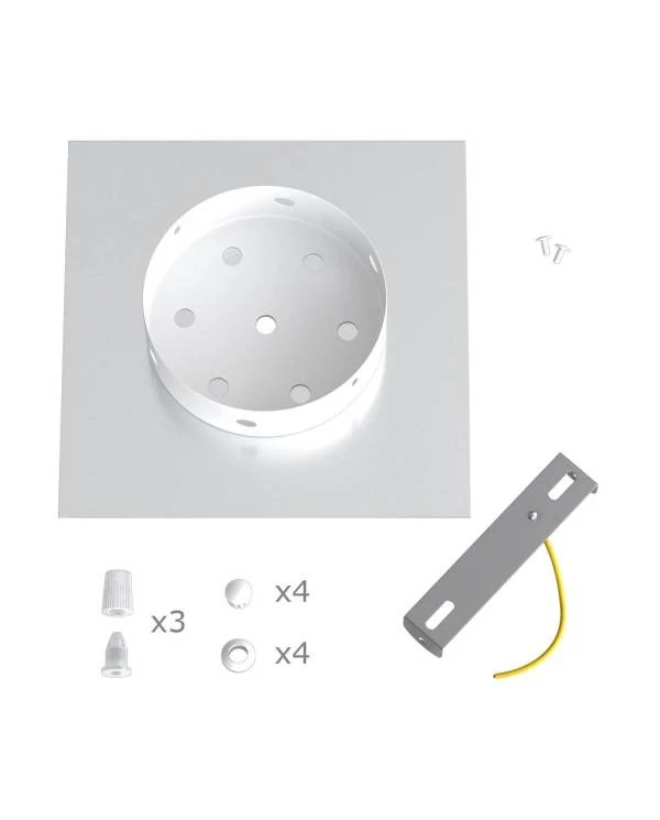 Quadratisches 3 Inline-Löcher und 4 Seitenlöchern Lampenbaldachin Kit, Rose-One-Abdeckung, 200 mm