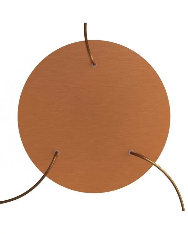 Rundes XXL 3-Loch und 4 Seitenlöchern Lampenbaldachin Kit, Rose-One-Abdeckung, 400 mm Durchmesser