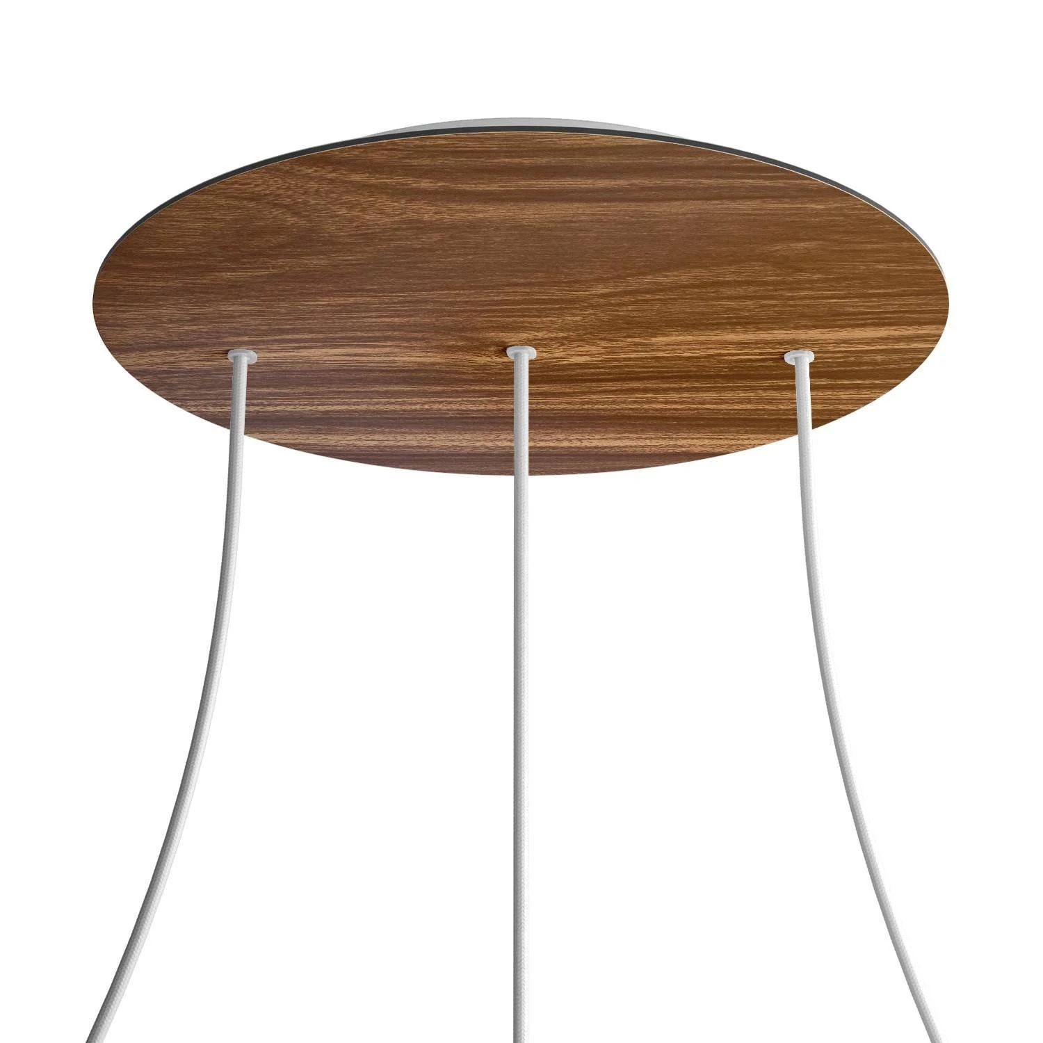 Rundes XXL 3 Inline-Löcher und 4 Seitenlöchern Lampenbaldachin Kit, Rose-One-Abdeckung, 400 mm Durchmesser - Holz