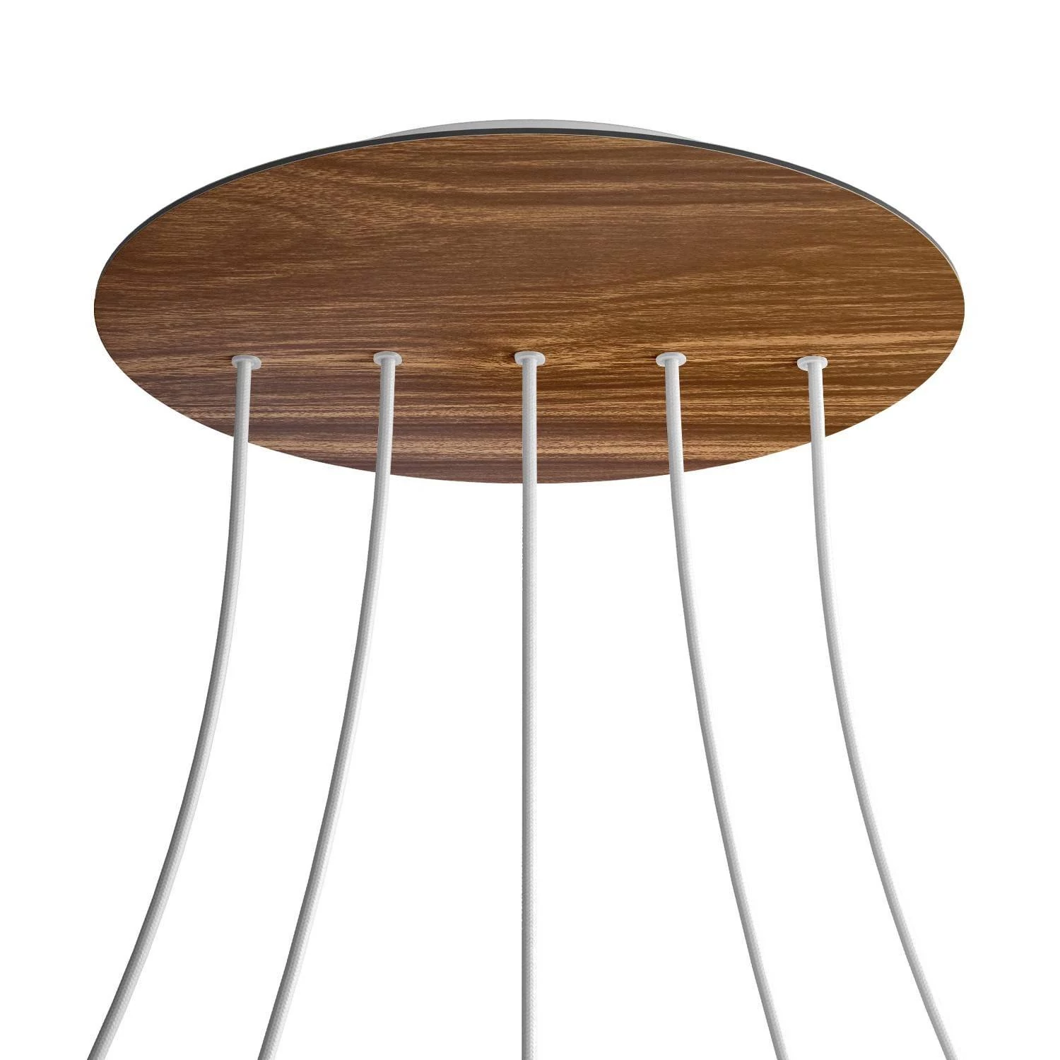 Rundes XXL 5 Inline-Löcher und 4 Seitenlöchern Lampenbaldachin Kit, Rose-One-Abdeckung, 400 mm Durchmesser - Holz