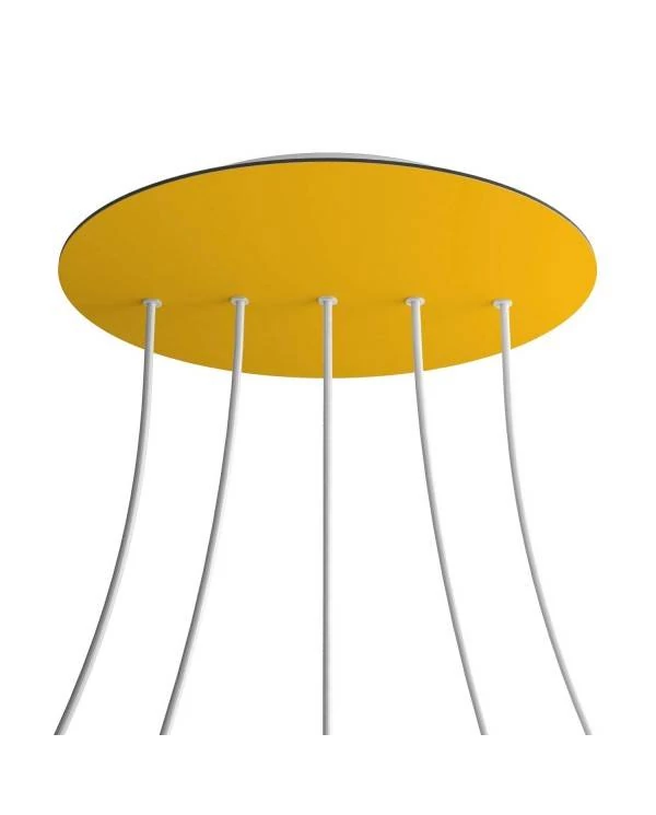 Rundes XXL 5 Inline-Löcher und 4 Seitenlöchern Lampenbaldachin Kit, Rose-One-Abdeckung, 400 mm Durchmesser