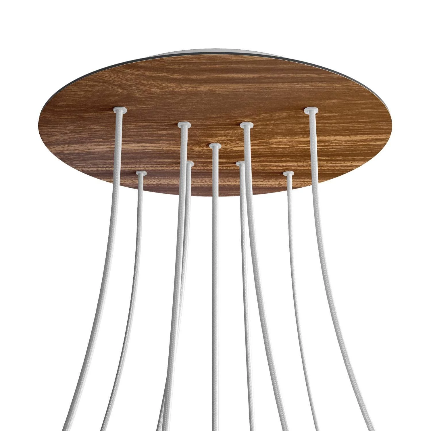 Rundes XXL 9 X-geformten Löchern und 4 Seitenlöchern Lampenbaldachin Kit, Rose-One-Abdeckung, 400 mm Durchmesser - Holz
