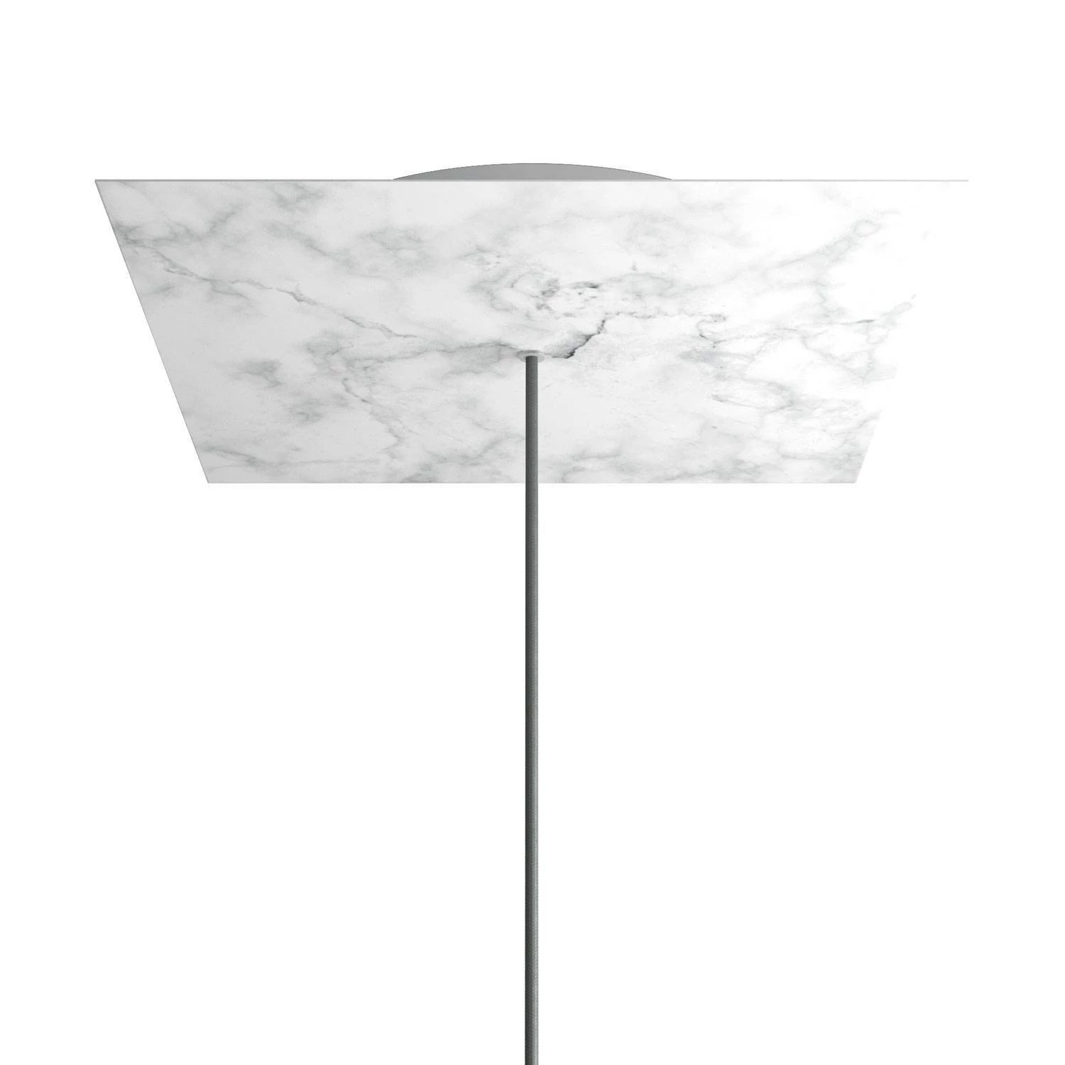 Quadratisches XXL 1-Loch und 4 Seitenlöchern Lampenbaldachin Kit, Rose-One-Abdeckung, 400 mm - Carrara-Marmor
