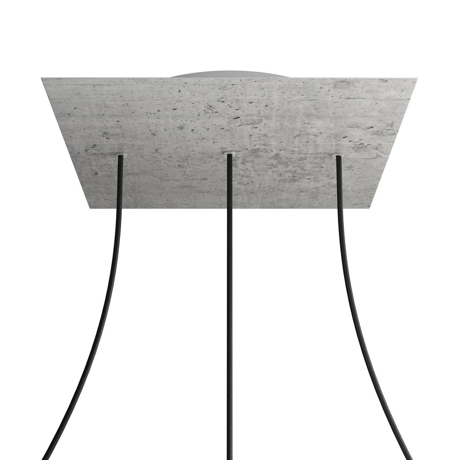 Quadratisches XXL 3 Inline-Löcher und 4 Seitenlöchern Lampenbaldachin Kit, Rose-One-Abdeckung, 400 mm - Beton