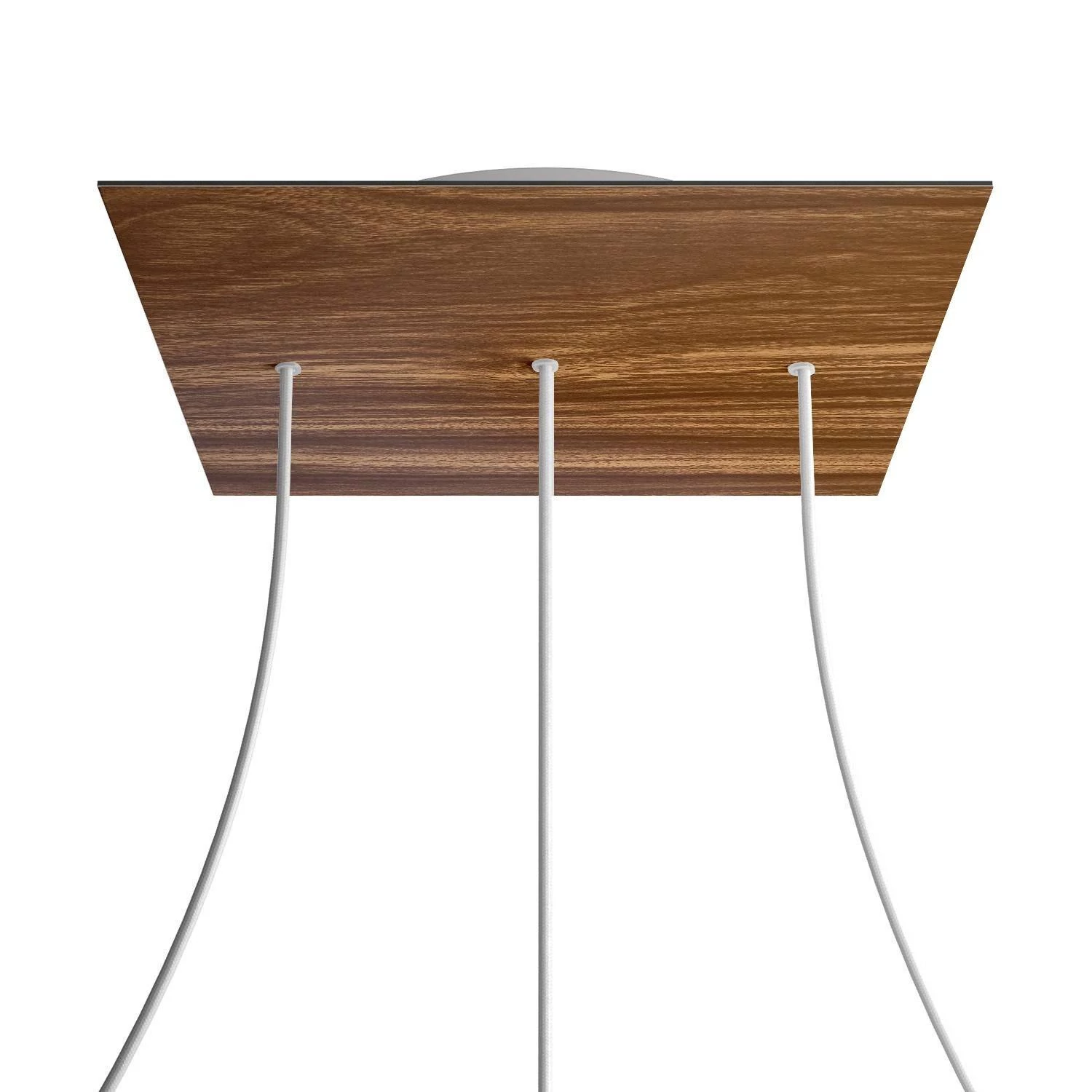 Quadratisches XXL 3 Inline-Löcher und 4 Seitenlöchern Lampenbaldachin Kit, Rose-One-Abdeckung, 400 mm - Holz
