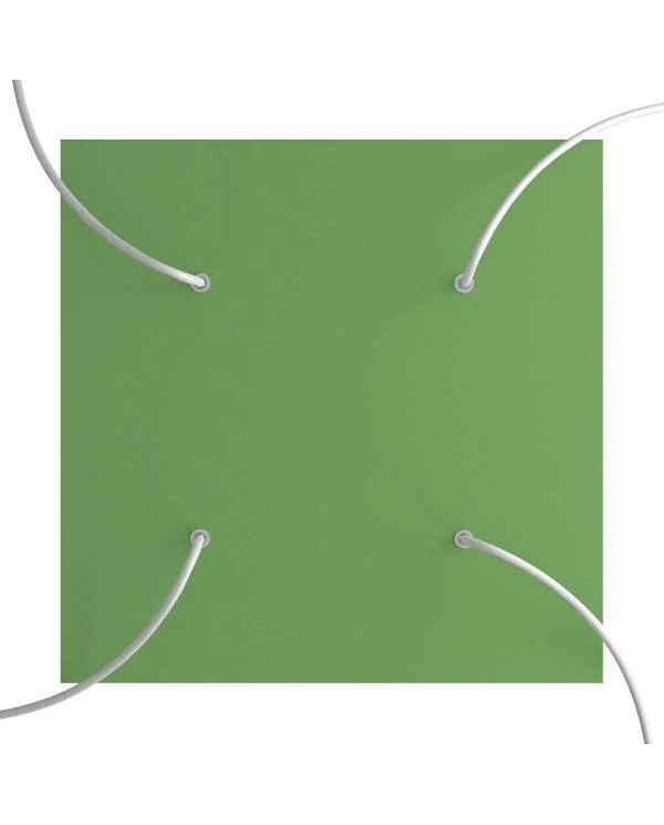 Quadratisches XXL 4-Loch und 4 Seitenlöchern Lampenbaldachin Kit, Rose-One-Abdeckung, 400 mm