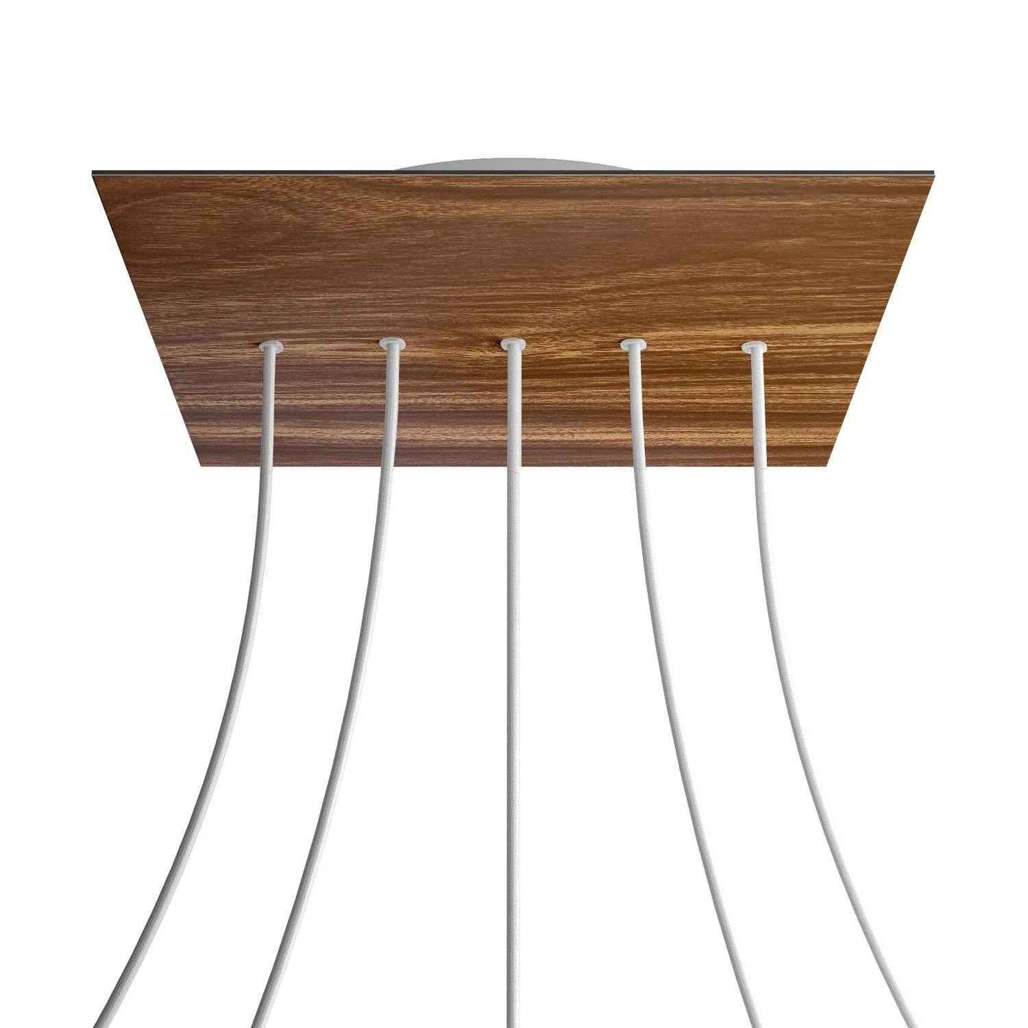 Quadratisches XXL 5 Inline-Löcher und 4 Seitenlöchern Lampenbaldachin Kit, Rose-One-Abdeckung, 400 mm - Holz