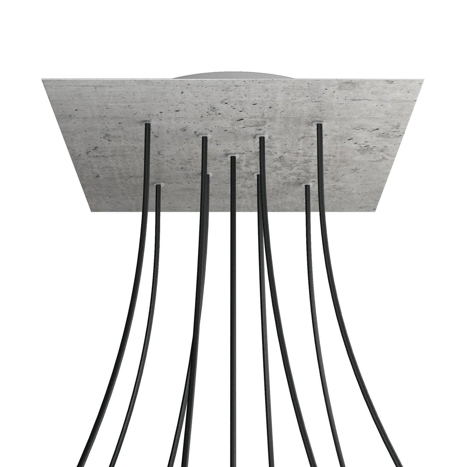 Quadratisches XXL 9 X-geformten Löchern und 4 Seitenlöchern Lampenbaldachin Kit, Rose-One-Abdeckung, 400 mm - Beton