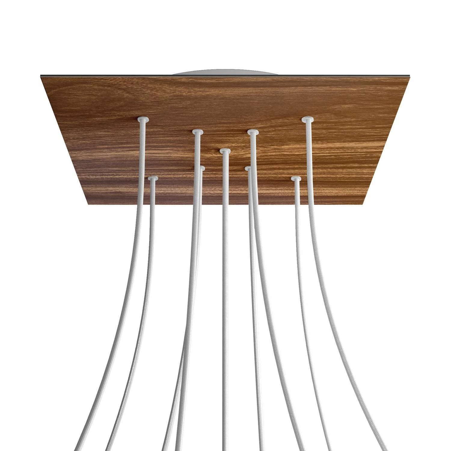 Quadratisches XXL 9 X-geformten Löchern und 4 Seitenlöchern Lampenbaldachin Kit, Rose-One-Abdeckung, 400 mm - Holz