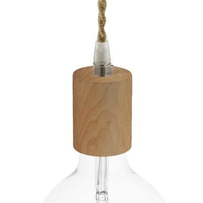 Kit E27 Lampenfassung aus Holz - Finish: Erlenmaserung