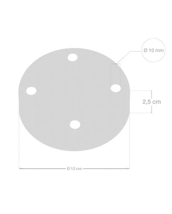 Zylindrischer 4-Loch-Lampenbaldachin Kit aus Metall