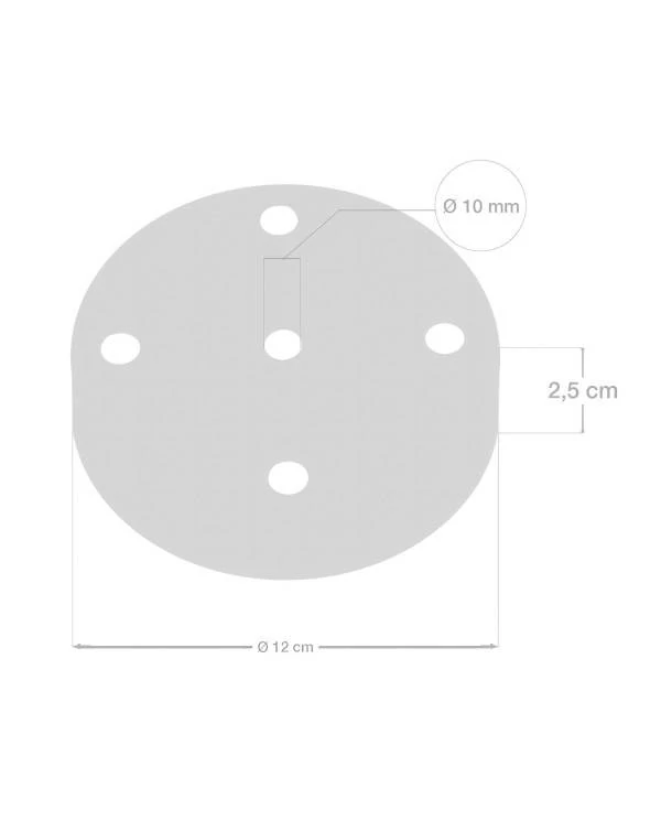 Zylindrischer 5-Loch-Lampenbaldachin Kit aus Metall