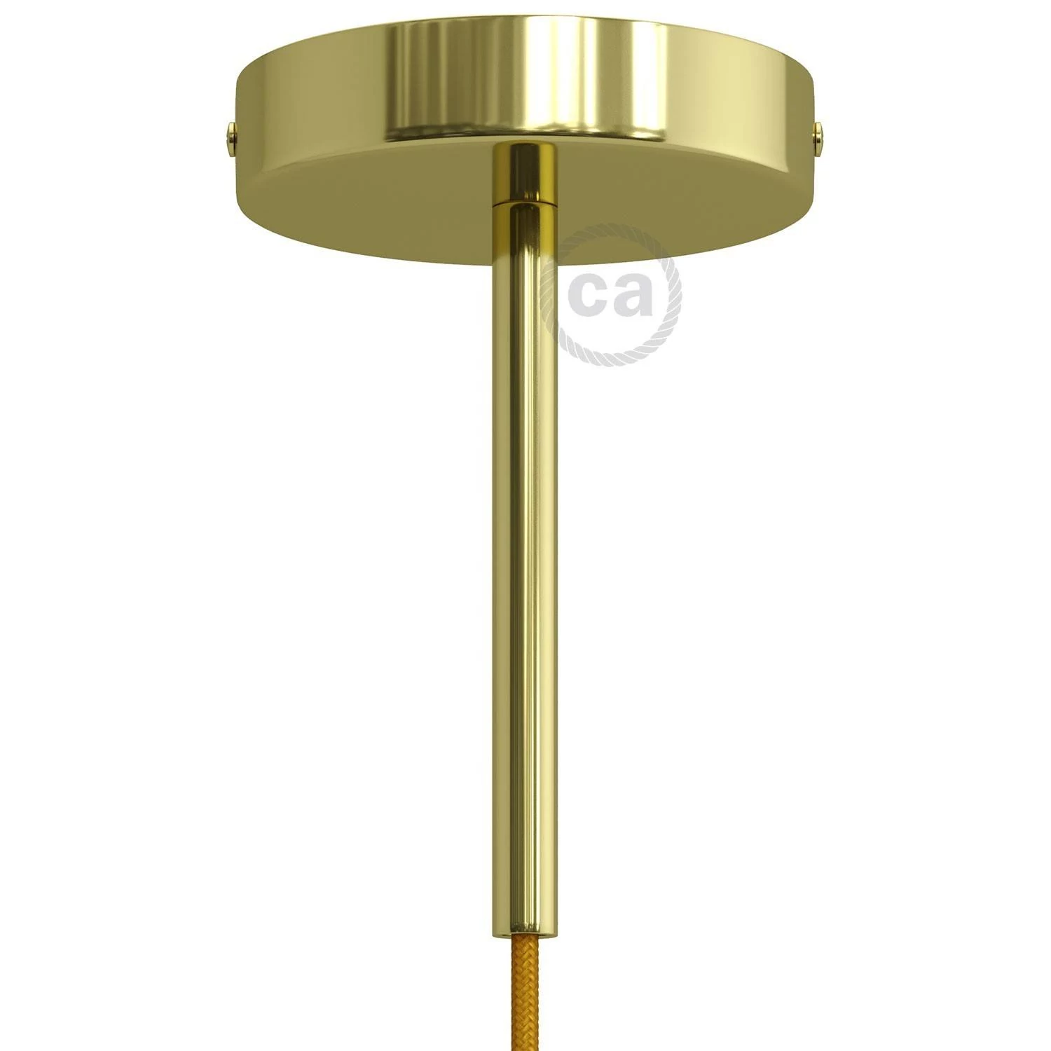 Zylindrischer Lampenbaldachin Kit aus Metall mit 15 cm Kabelklemme - Messing