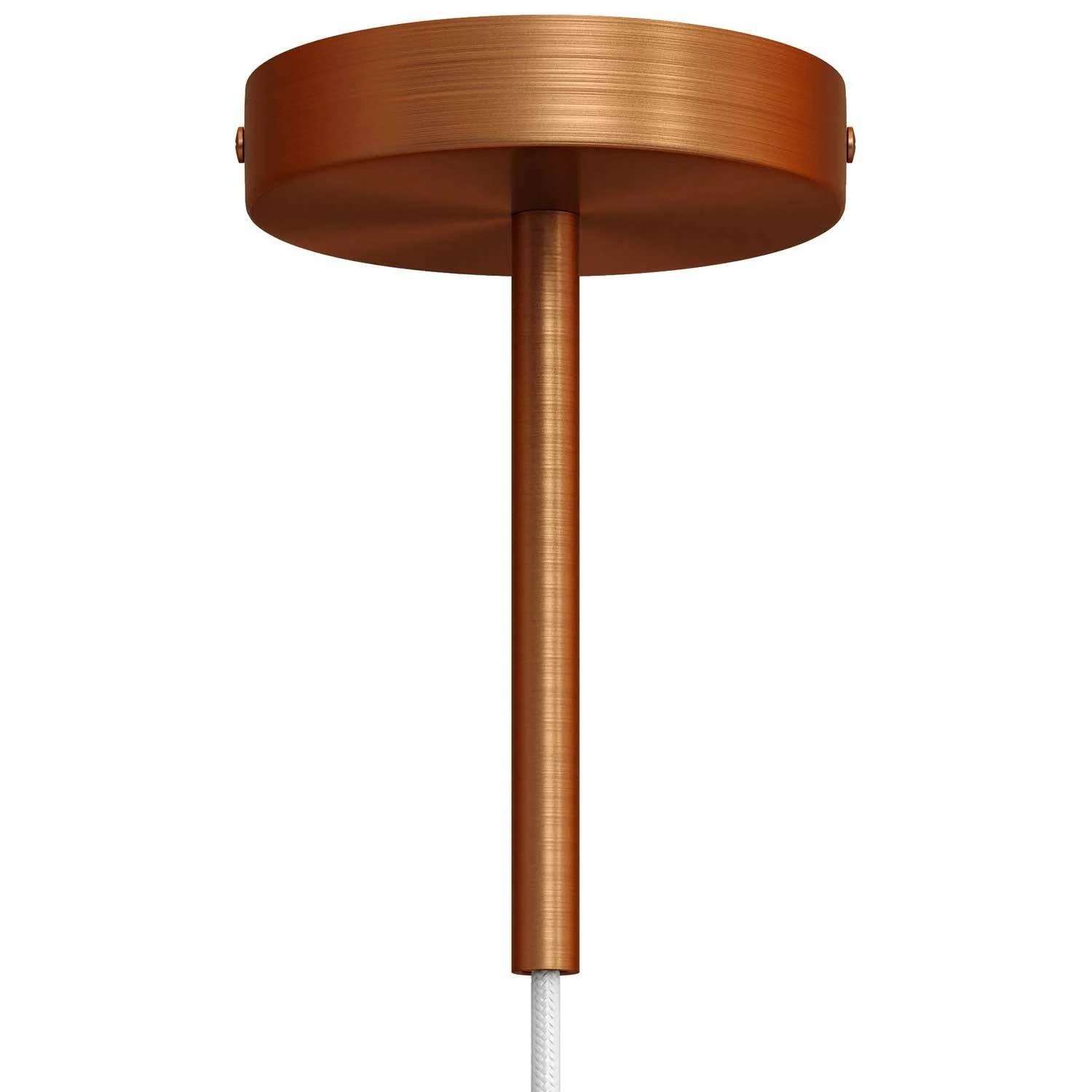 Zylindrischer Lampenbaldachin Kit aus Metall mit 15 cm Kabelklemme - Kupfer satiniert