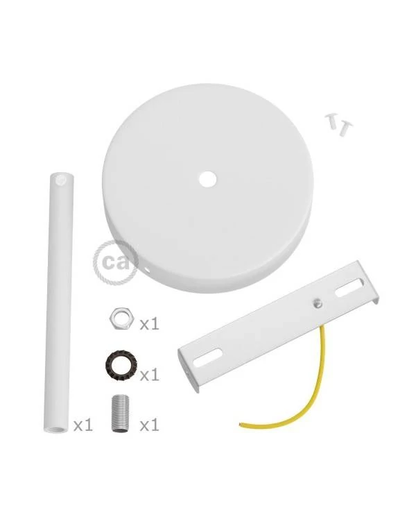 Zylindrischer Lampenbaldachin Kit aus Metall mit 15 cm Kabelklemme