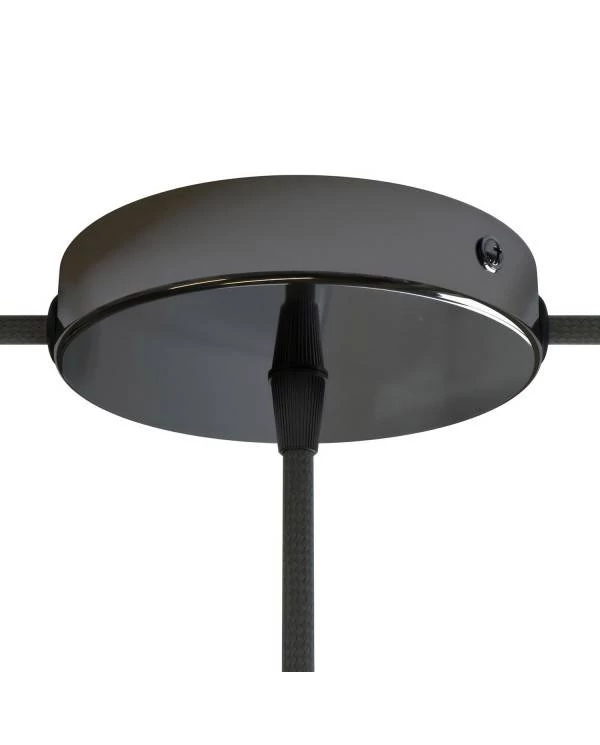 Zylindrischer Lampenbaldachin Kit aus Metall mit 1 Haupt- und 2 Seitenlöchern