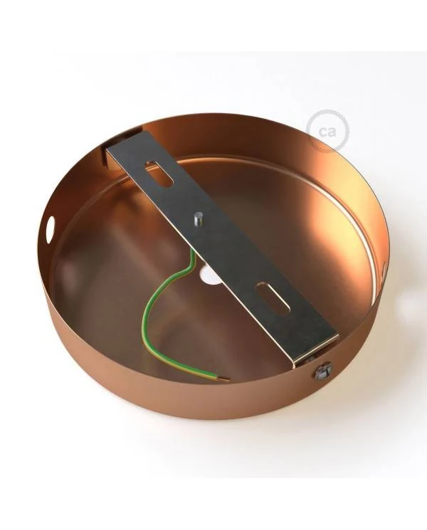Zylindrischer Lampenbaldachin Kit aus Metall mit 1 Haupt- und 2 Seitenlöchern