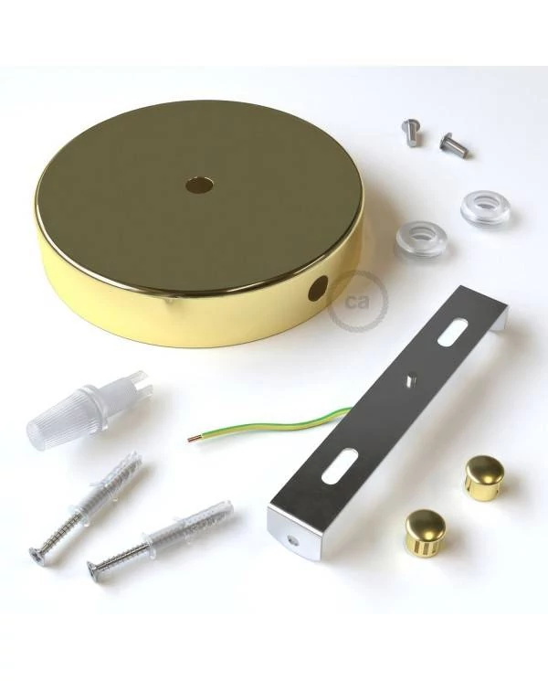 Zylindrischer Lampenbaldachin Kit aus Metall mit 1 Haupt- und 2 Seitenlöchern