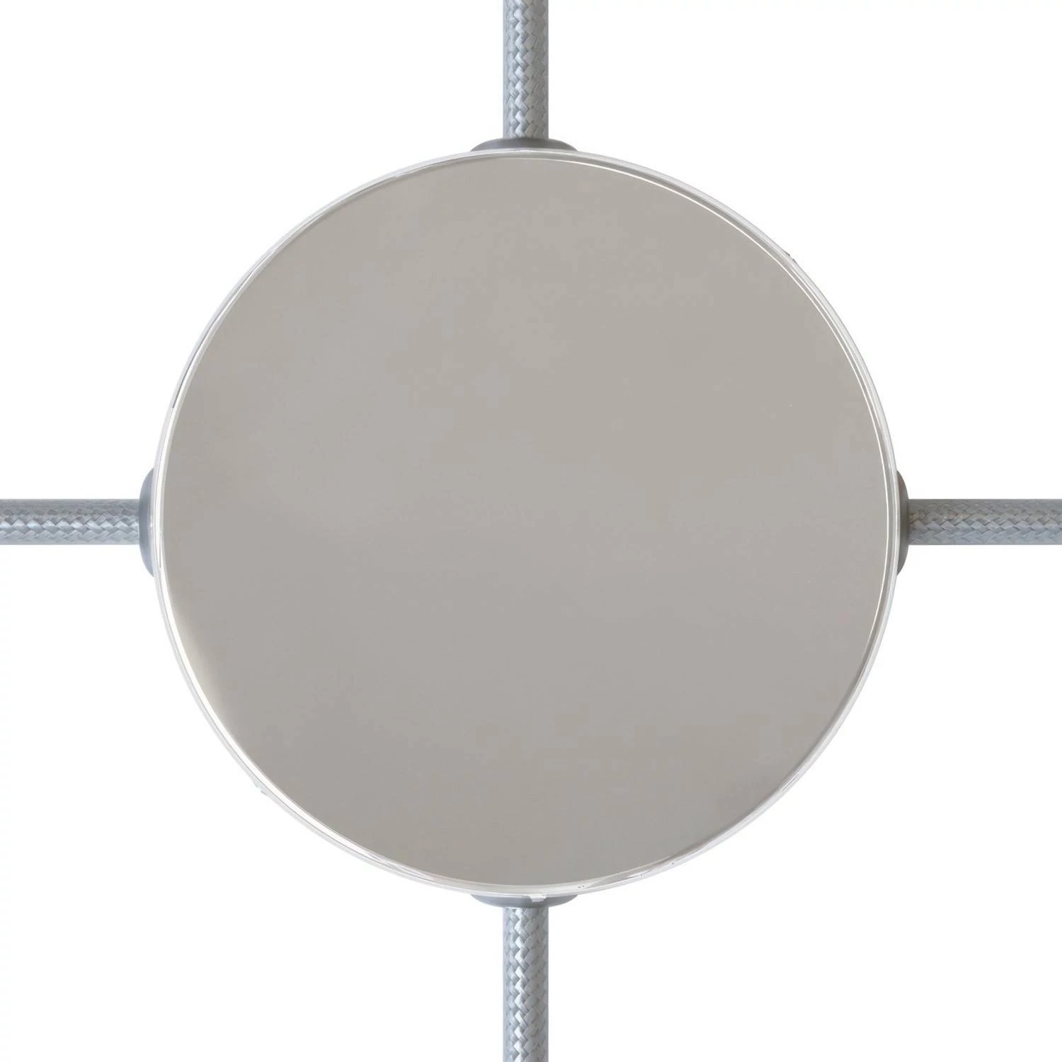 Zylindrischer 4-Seitenloch-Lampenbaldachin Kit aus Metall (Anschlusssystem) - Chrom
