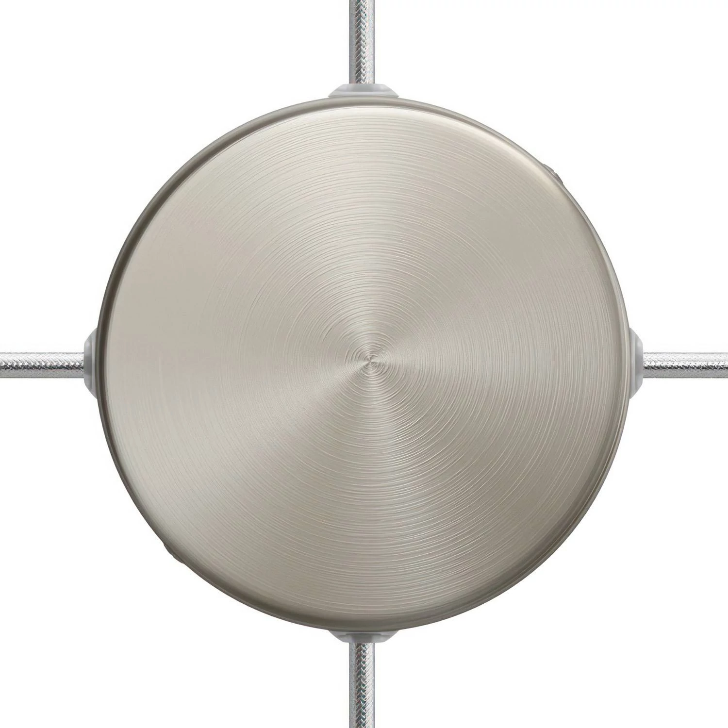 Zylindrischer 4-Seitenloch-Lampenbaldachin Kit aus Metall (Anschlusssystem) - Titan satiniert