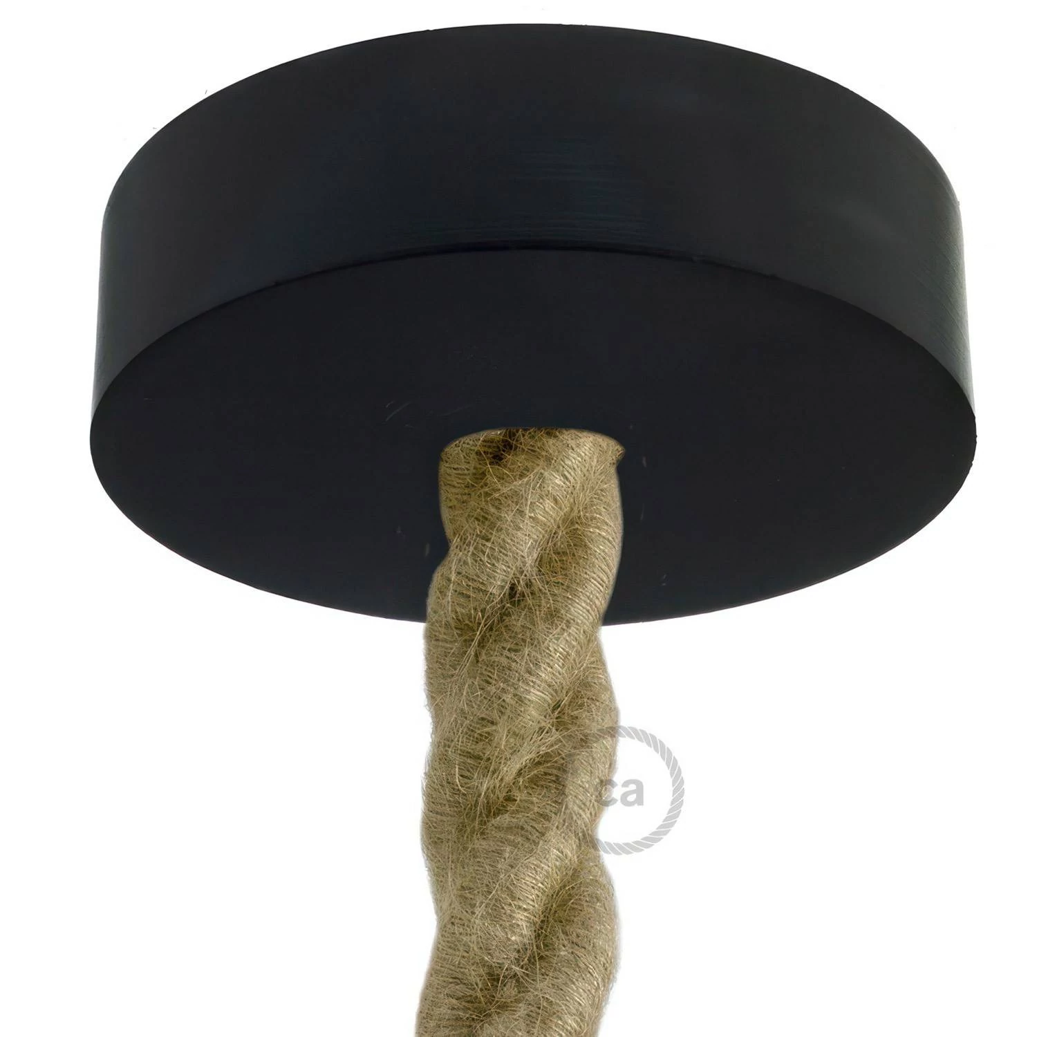 Lampenbaldachin Kit aus Holz für 2XL-Seilkabel - Schwarz