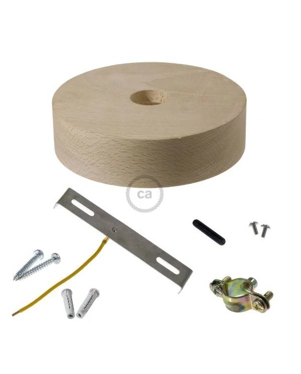 Lampenbaldachin Kit aus Holz für 2XL-Seilkabel