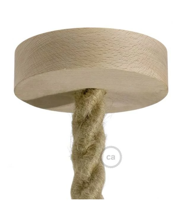 Lampenbaldachin Kit aus Holz für 2XL-Seilkabel