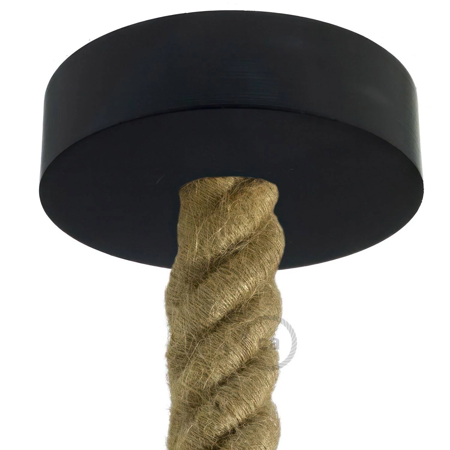 Lampenbaldachin Kit aus Holz für 3XL-Seilkabel - Schwarz