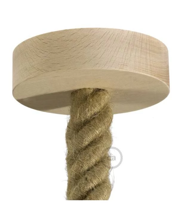 Lampenbaldachin Kit aus Holz für 3XL-Seilkabel