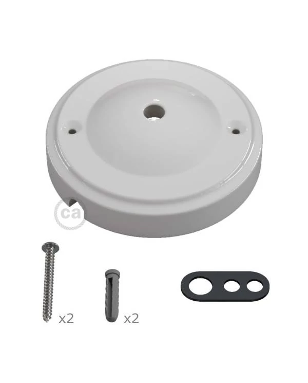 Minimalistischer Lampenbalachin Kit aus Porzellan