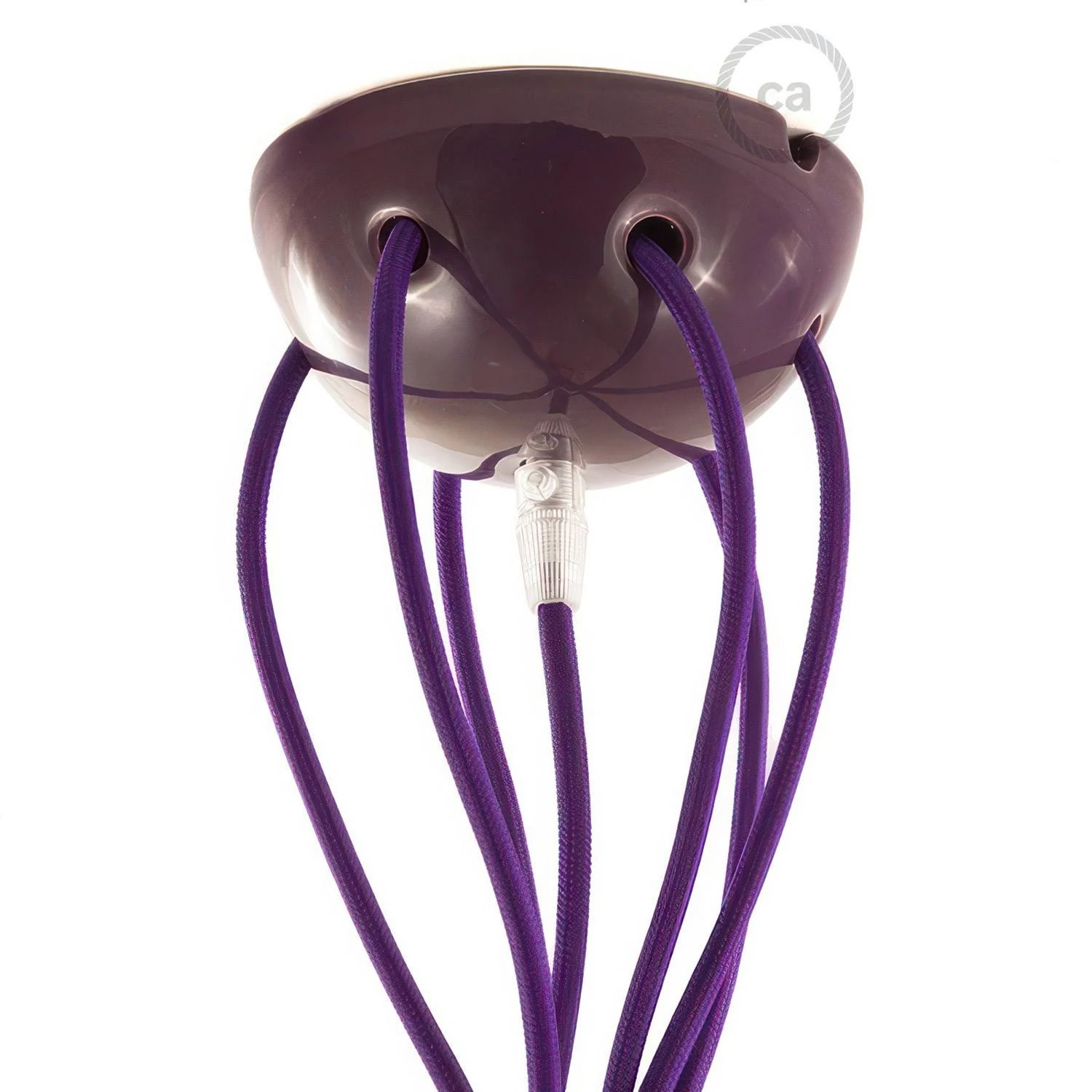 7-Loch-Lampenbaldachin Kit aus Keramik - Violett