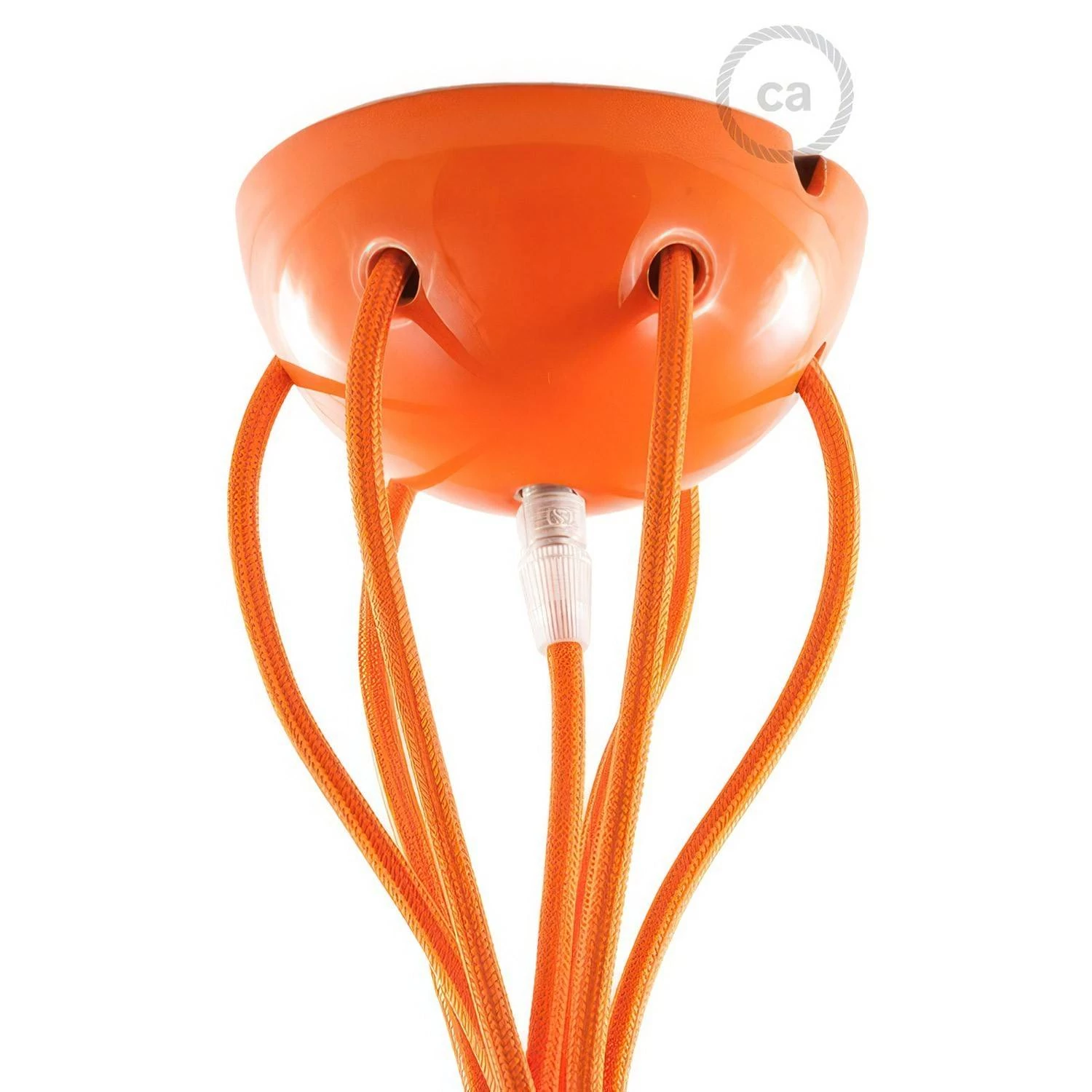 7-Loch-Lampenbaldachin Kit aus Keramik - Orange