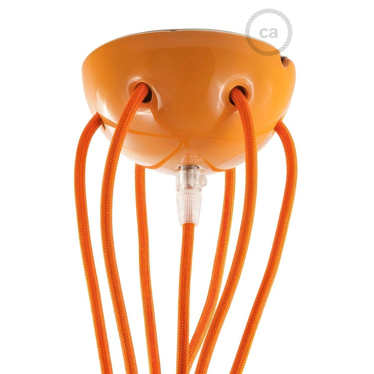 7-Loch-Lampenbaldachin Kit aus Keramik - Mandarin