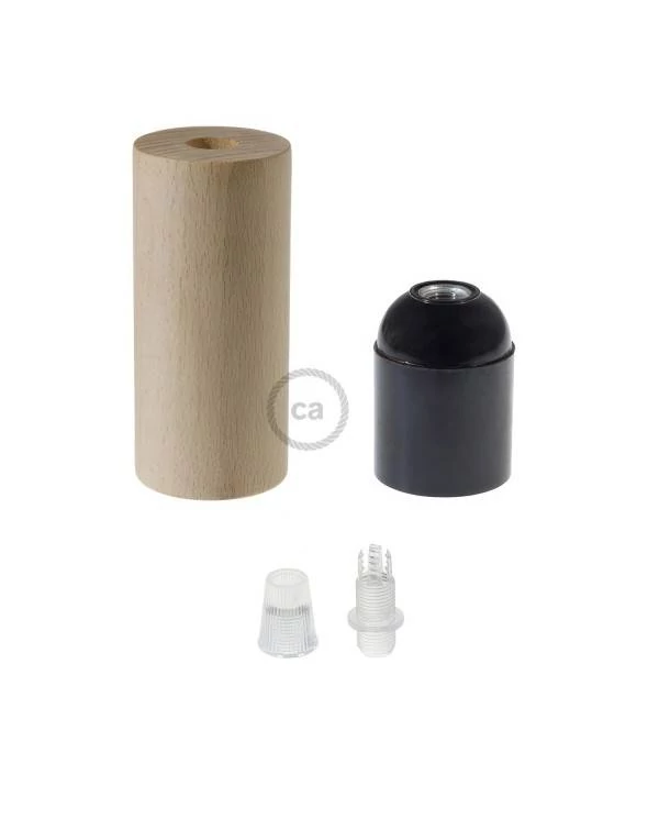 E27-Lampenfassungs-Kit aus Holz für XL-Seilkabel
